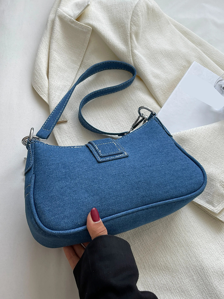 Colet damer denim skuldertaske | Crossbody taske | Håndtaske mørkeblå