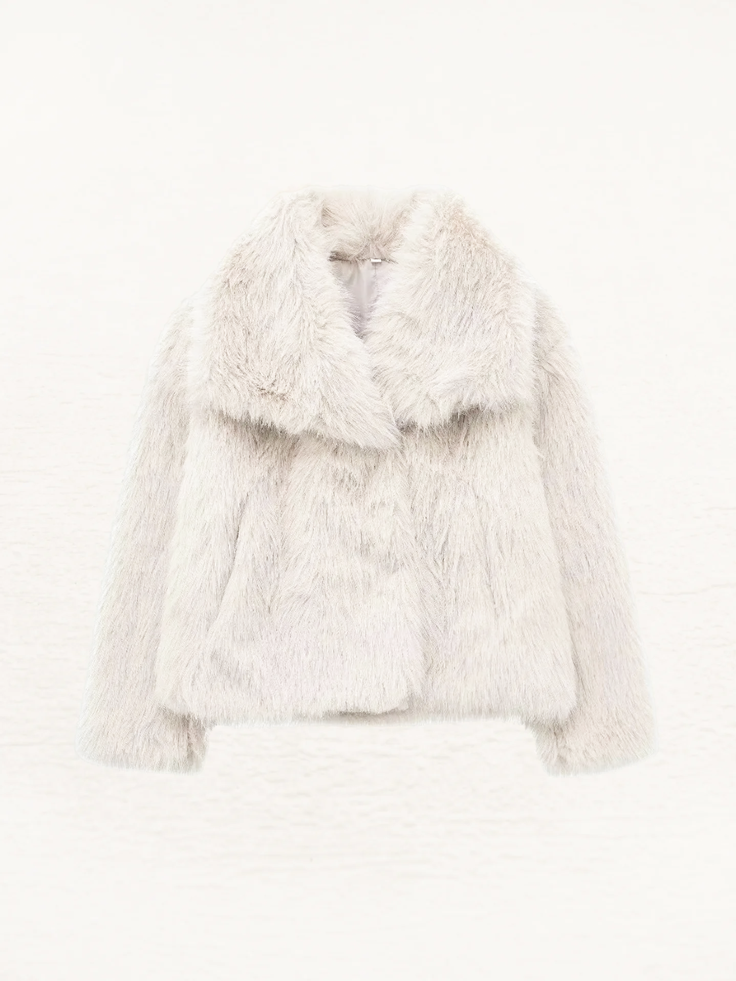 Amara faux fur vinterfrakke til damer | Varm pelsfrakke til kvinder | Stilfuld efterårs- og vinterfrakke i off-white | Blødt og luksuriøst look til kolde dage