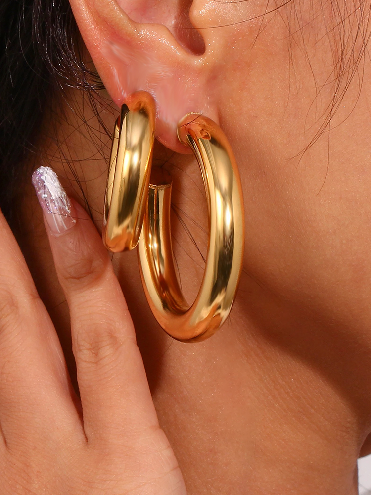 Demi Hoops 50 mm - Rosa Jewels