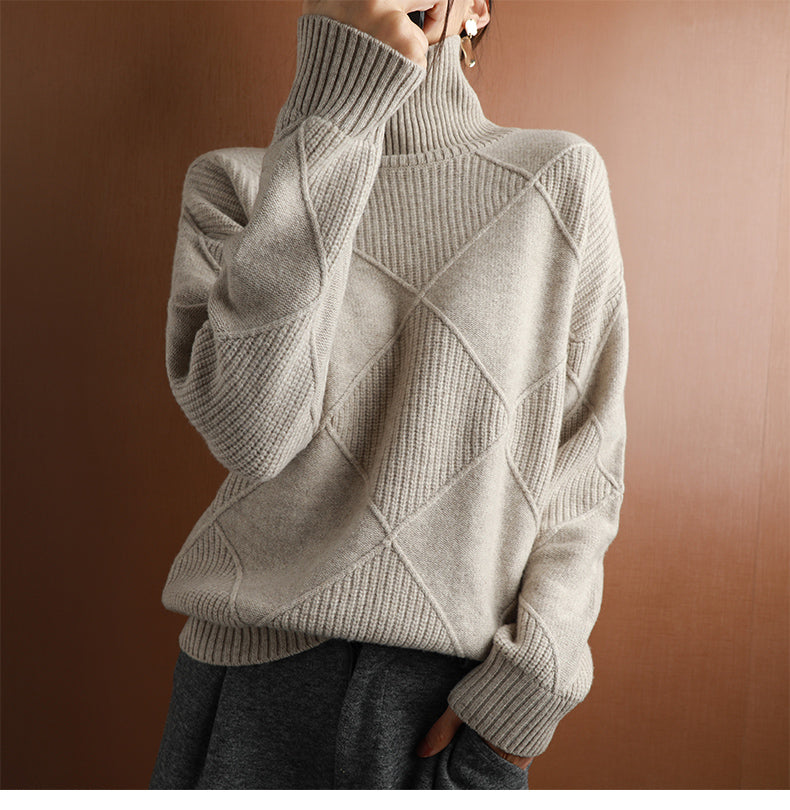 Adelle Cashmere rullekrave | Stilfuld varm sweater til damer | Luksus sweater