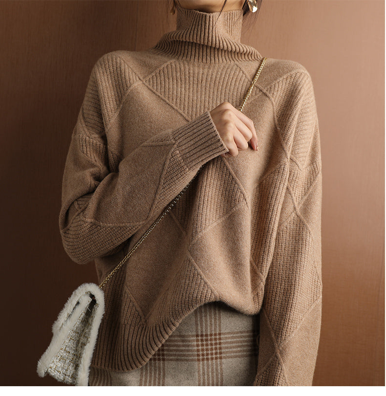 Adelle Cashmere rullekrave | Stilfuld varm sweater til damer | Luksus sweater