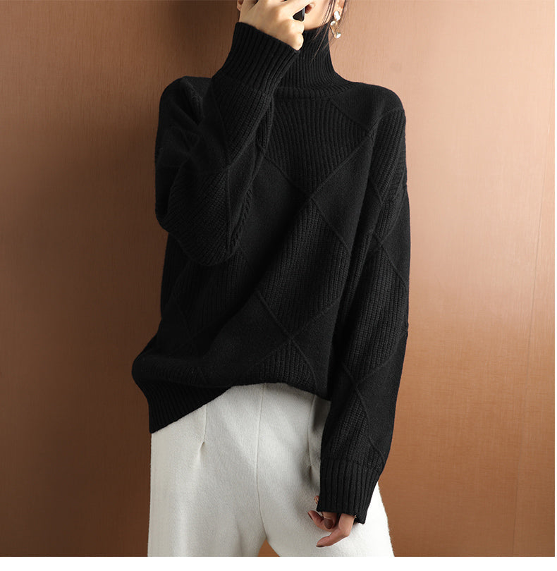 Adelle Cashmere rullekrave | Stilfuld varm sweater til damer | Luksus sweater