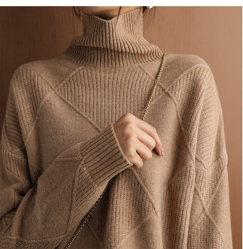 Adelle Cashmere rullekrave | Stilfuld varm sweater til damer | Luksus sweater