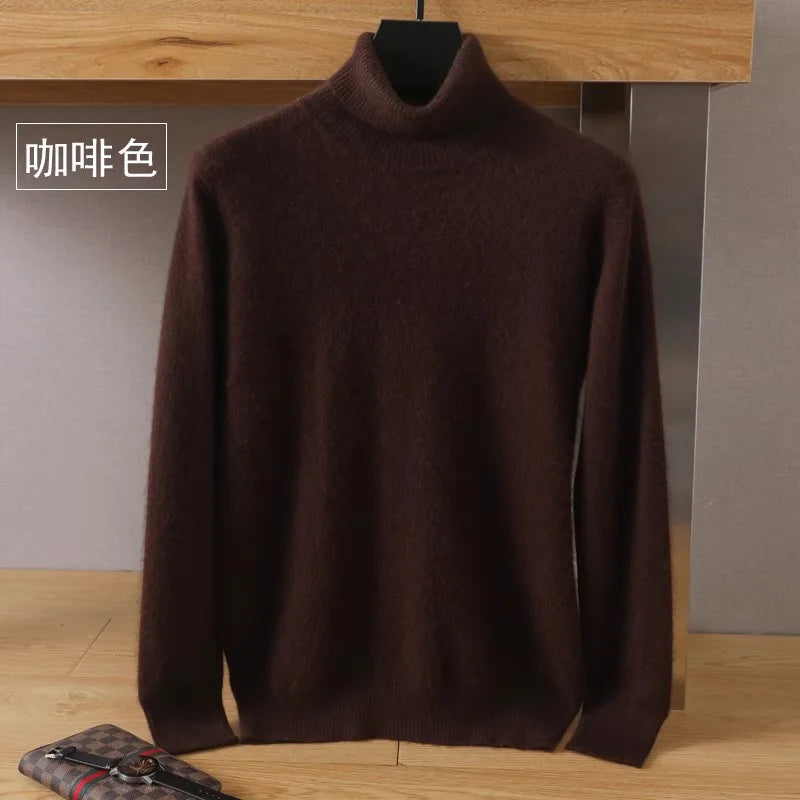 Marc strikket sweater herre 100% kashmir | Herretrøje | Blød rullekrave