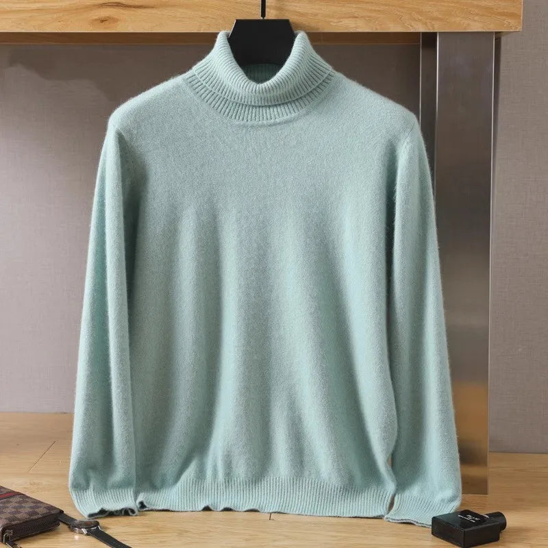 Marc strikket sweater herre 100% kashmir | Herretrøje | Blød rullekrave