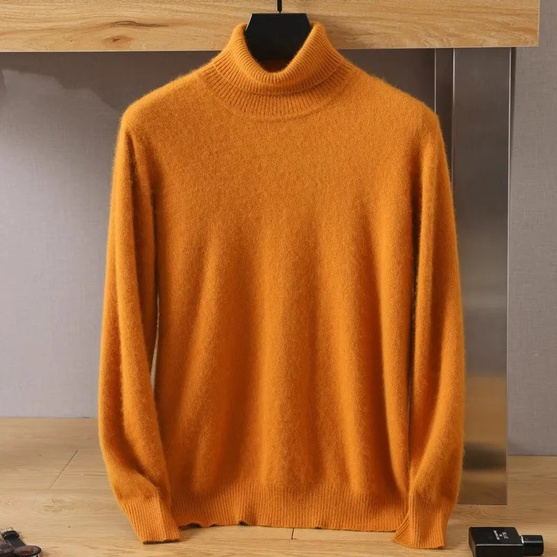 Marc strikket sweater herre 100% kashmir | Herretrøje | Blød rullekrave