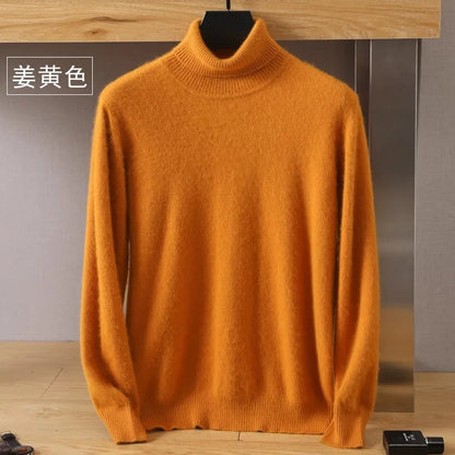 Marc strikket sweater herre 100% kashmir | Herretrøje | Blød rullekrave